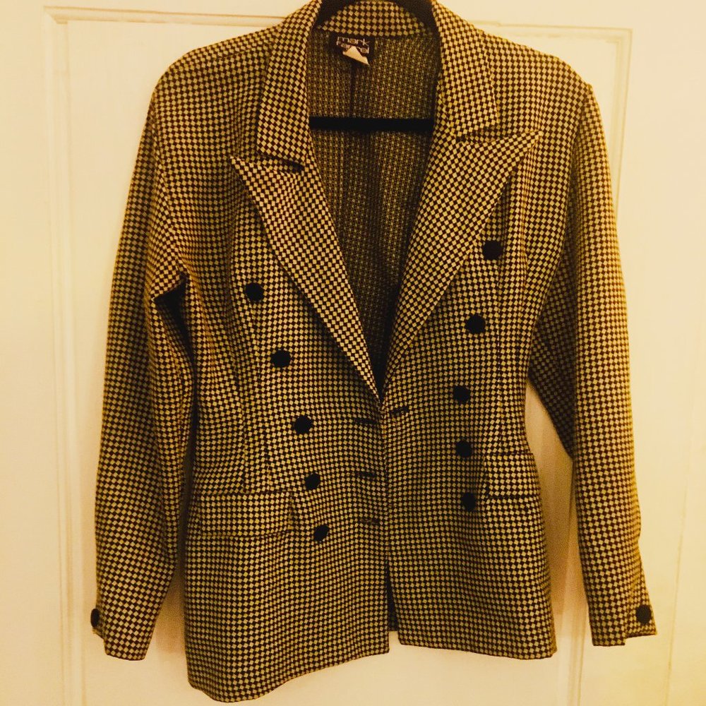 Vintage 80s 90's Gingham Check Blazer